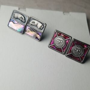 Pair Of Pearlescent Square Earrings